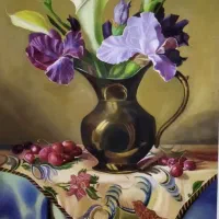 تابلو رنگ و روغن گلدان