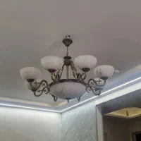لوستر ۱۰ شعله ۹ حباب آنتیک