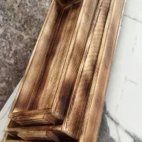 سینی چوبی ست سه تایی اردوخوری|ظروف سرو و پذیرایی|میبد, |دیوار