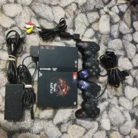 پلی استیشن ۲ (ps2)فلش خور به همراه دسته های اصلی
