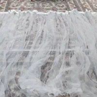 پرده شیشه ای همراه باشال پرده
