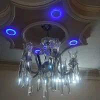 ۲عدد لوستر کریستال ۶شاخه شیک تمیزسالم