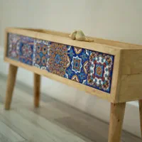 ست گلدان کاشی و قاب آینه چوبی طرح ارمغان|صنایع دستی و سایر لوازم تزئینی|مشهد, سراب|دیوار