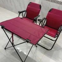 صندلی کمپینگ ۲ نفره + میز + کاور + صندلی تخت شو