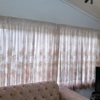 ۶عدد پرده حریرترک پایین حاشیه دار تمیزوسالم|پرده، رانر، رومیزی|چالوس, |دیوار