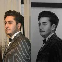 نقاشی و طراحی چهره سیاه قلم/بهترین هدیه روز مادر