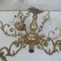 لوستر برنزی ۶ شاخه و دیواری روشنایی|لوستر و چراغ آویز|کامیاران, |دیوار