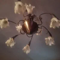 لوستر گل لاله  انتیک۹ شاخه ۲ عدد|لوستر و چراغ آویز|تهران, مختاری|دیوار