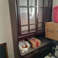 بوفه و کتابخانه چوبی محکم و سالم