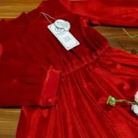 سارافون مخمل قرمز دخترانه یلدایی|کفش و لباس بچه|رشت, نیکمرام|دیوار