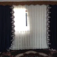 پرده سلطنتی با حریر وپارچه  وکتیبه کامل