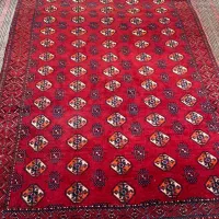 فرش دستبافت ترکمنی قرمز قدیمی