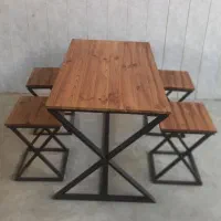 تولیدی عالین/ چوب و فلزز طرح ایکس ۴نفره