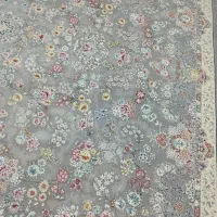 فرش 12 متری گل برجسته طرح شیدا رنگ نقره ای