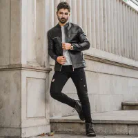 کاپشن چرم مردانه مدل SERGIO|لباس|قلعه چای, |دیوار