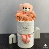 دسته گل خرس عروسکی و بوکت خرس پاپیونی با رنگبندی