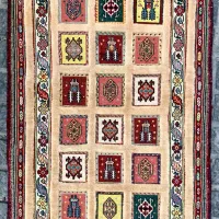 گلیم دستباف سیرجان خشتی کرم مناسب دکور لوکس