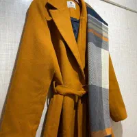 پالتو بلند زمستانی با شال