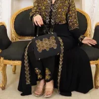 مانتو عبا کیف شلوار شال کمربند،ست ۵تیکه وارداتی