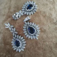 نیم ست نقره قدیمی با نگین یاقوت اصل|جواهرات|زنجان, |دیوار