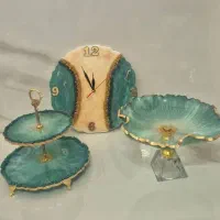 ظروف رزینی ،ساعت رزینی و تعمیر سینی|ظروف سرو و پذیرایی|یزد, |دیوار