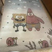 فرش اتاق خوابی طرح باب اسفنجی یک و نیم در دو متر