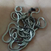 زنجیر و پلاک نگیندار نقره