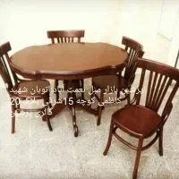 غذاخوری چوب میز نهارخوری دارای رنگ بندی صندلی
