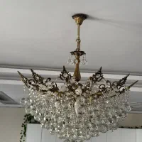 لوستر برنجی کریستالی
