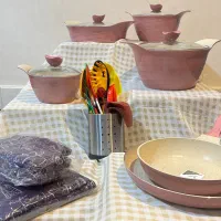 سرویس قابلمه ۲۲ پارچه گرانیتی با ملاقه و کفگیر