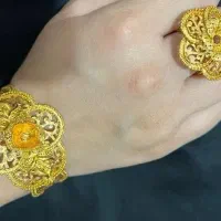 دستبند  لوکس  ۲۱ عیار اماراتی بهمراه انگشتر|جواهرات|برازجان, |دیوار