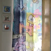 پرده پانچ طرح باب‌اسفنجی، مناسب کودک، سایز ۱۹۰×۱۳۳