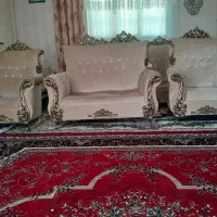 مبل هفت نفره و بوفه چوبی|مبلمان خانگی و میز عسلی|آشخانه, |دیوار