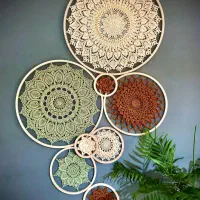 دیوارکوب قلاب بافی ماندالا|صنایع دستی و سایر لوازم تزئینی|تهران, آبشار تهران (دریاچه)|دیوار