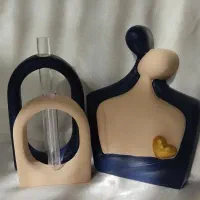 ست دکوری مجسمه و گلدون جفت