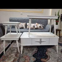 میز وسط چوبی به همراه 3عدد میز عسلی کنار مبلی