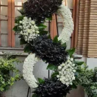 دسته گل پایه فلزی چوبی تاج مراسم