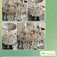 لوسترسقفی کریستال طلایی ۹شاخه