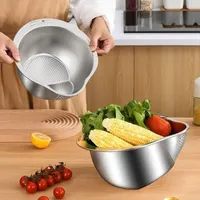 آبکش لگن دار ( برنج شور ) تمام استیل