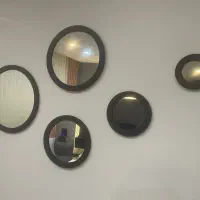 آینه مینیمال ۵ عددی  قاب مشکی