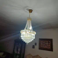 سه عدد لوستر کریستال طلایی
