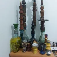 قلیان سرخه و گردو قهوه خانه ای  6عدد