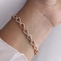 دستبند و بنگل ژوپینگ مجلسی طرح طلا