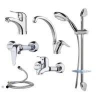 شیرآلات اردکی کروم + شلنگ + علم دوش + ضمانت