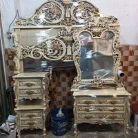 سرویس خواب دونفره چوب راش مناسب جهیزیه نونو|تخت و سرویس خواب|مشکین‌دشت, |دیوار