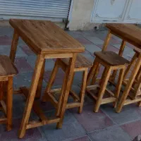 چهارپایه چوبی. میزو صندلی