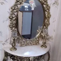 آیینه و شمعدان تمام برنز در حد نو