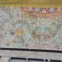 فرش تمام ابریشم نیم کاره|فرش|بستان آباد, |دیوار
