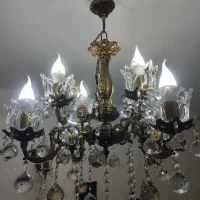 یک جفت لوستر برنز 8 شاخه برنز و طوقه دو طبقه