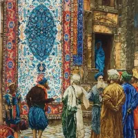 تابلو فرش ابریشم بازار قاهره|تابلو فرش|تهران, میدان ولیعصر|دیوار